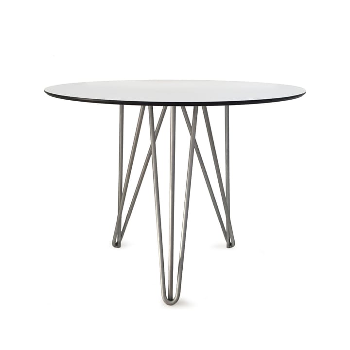 High Tech bord, ø90 cm - Hvid-varmforzinket stativ - Grythyttan Stålmöbler