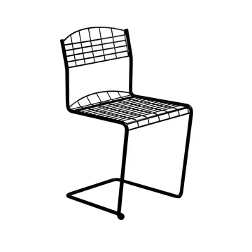 High Tech stol - Sort blank pulverlak - Grythyttan Stålmöbler