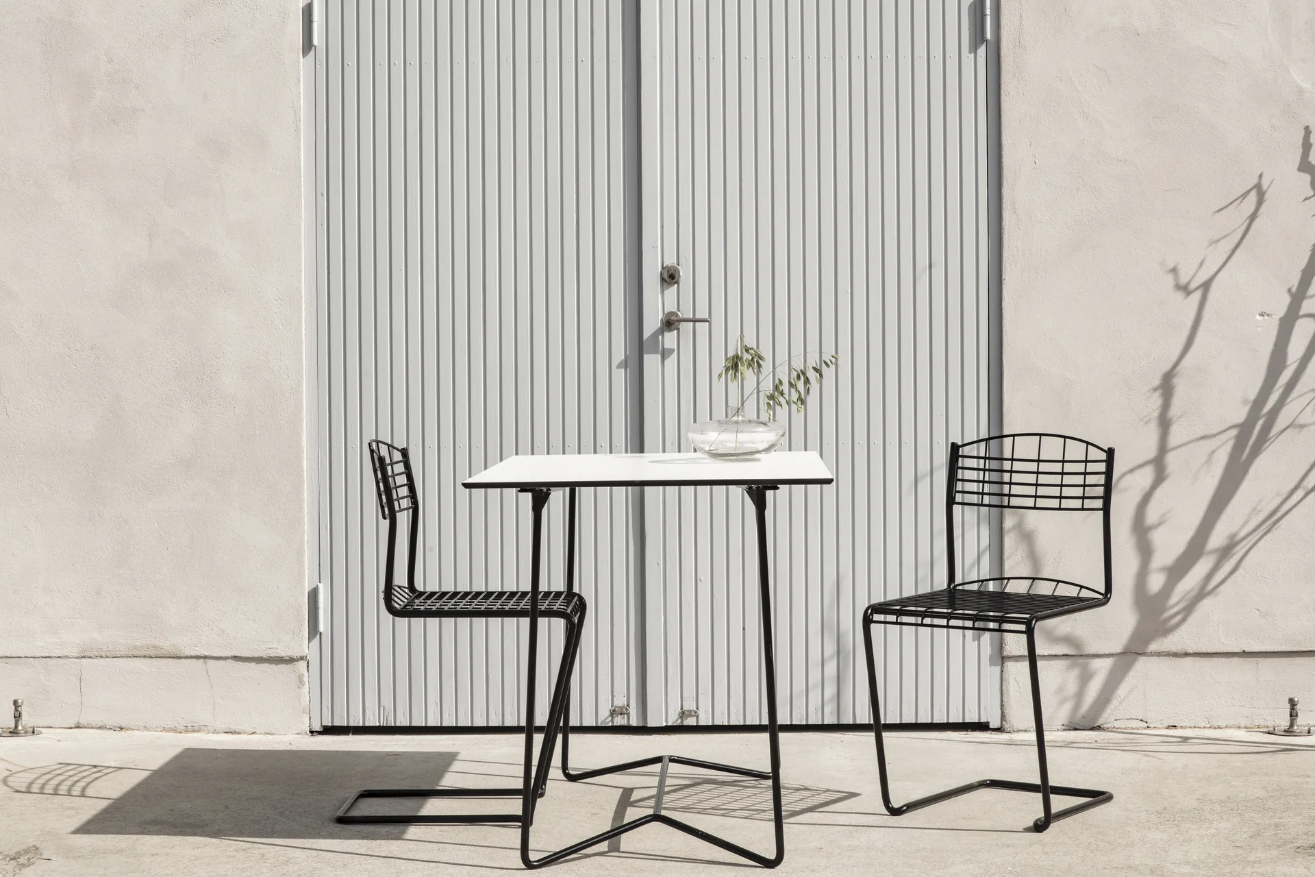 High Tech stol, Sort Grythyttan Stålmöbler