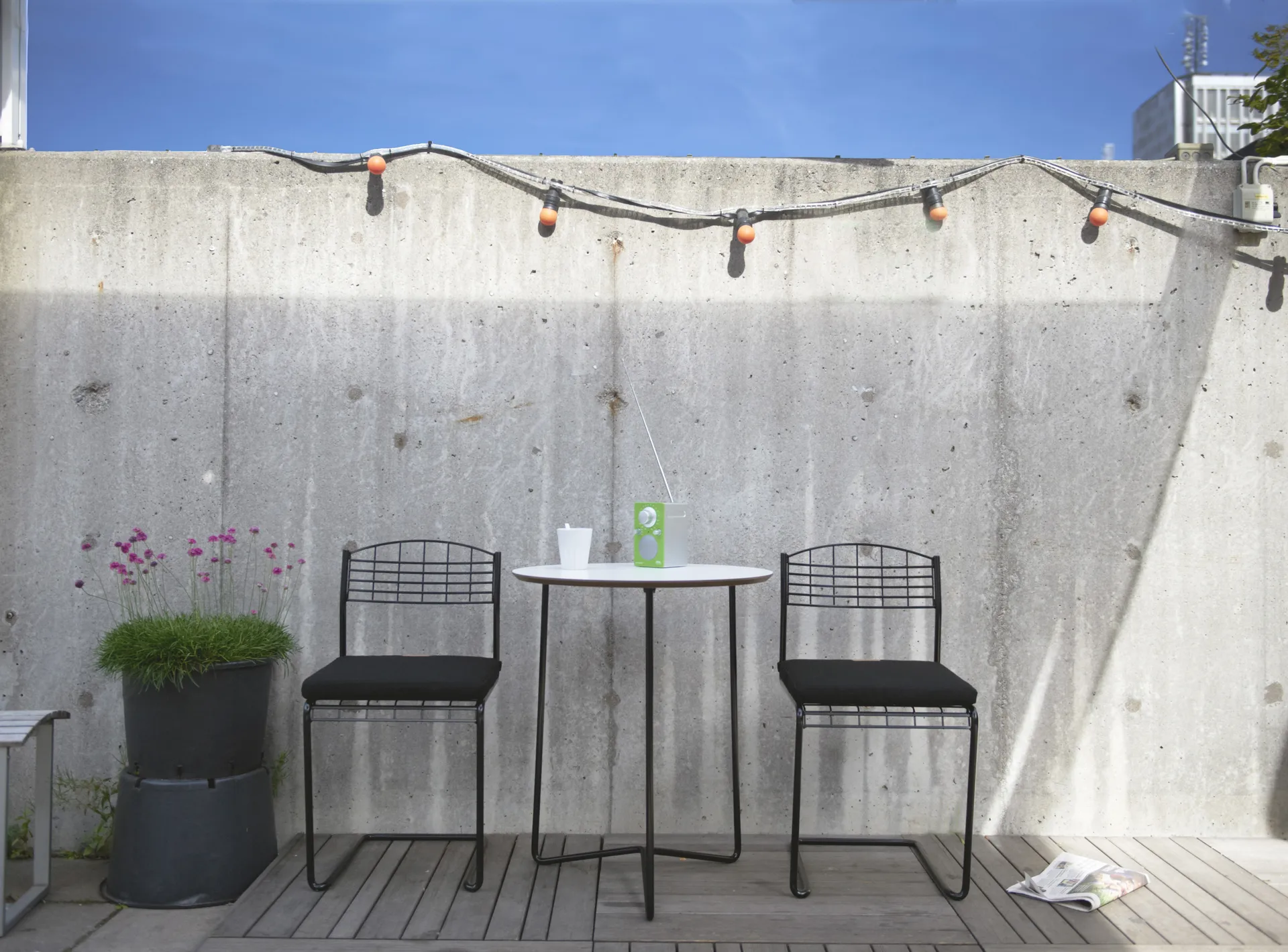 High Tech stol, Sort Grythyttan Stålmöbler