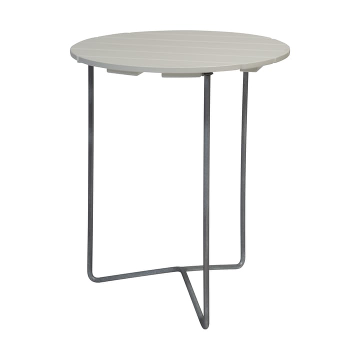 Table 6B bord Ø60 cm - Hvid lak eg-varmforzinket ben - Grythyttan Stålmöbler