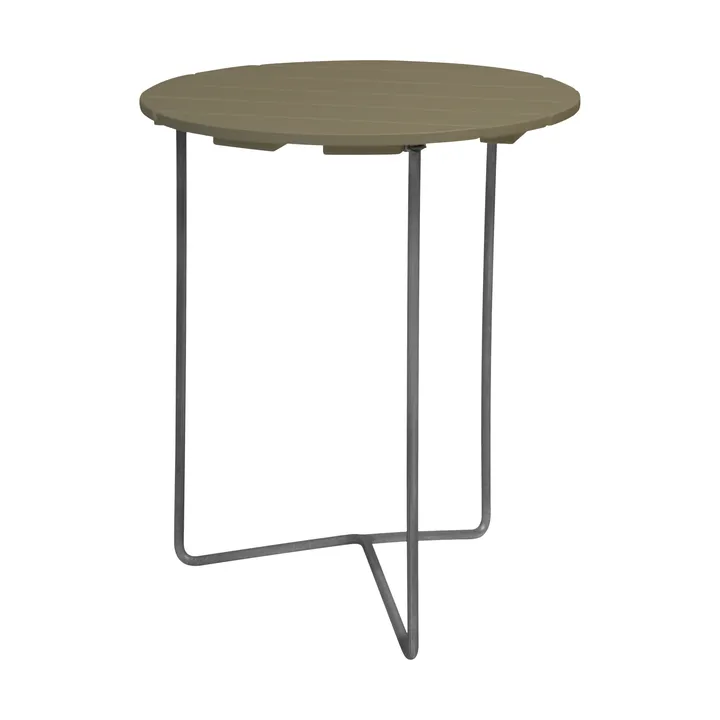 Table 6B bord - Lysegrøn eg-varmforzinket stativ, Ø60 cm - Grythyttan Stålmöbler