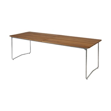 Table B31 spisebord 230 cm - Ubehandlet teak-varmforzinket ben - Grythyttan Stålmöbler