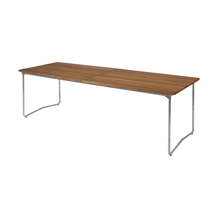 Table B31 spisebord 230 cm, Ubehandlet teak-varmforzinket ben Grythyttan Stålmöbler