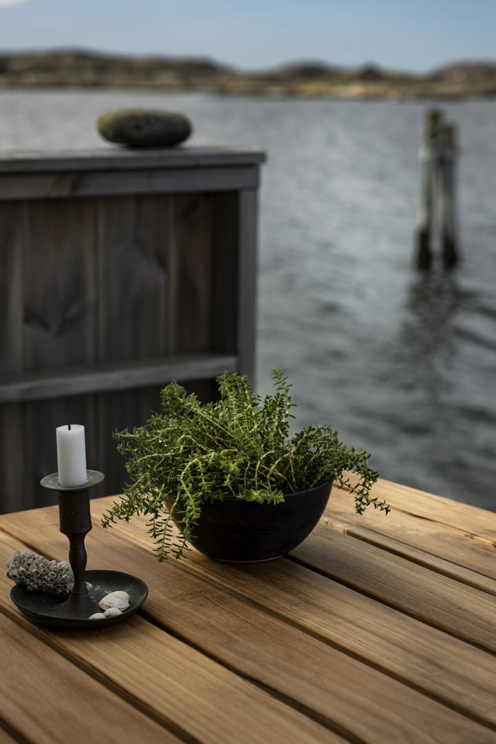 Table B31 spisebord 230 cm, Ubehandlet teak-varmforzinket ben Grythyttan Stålmöbler