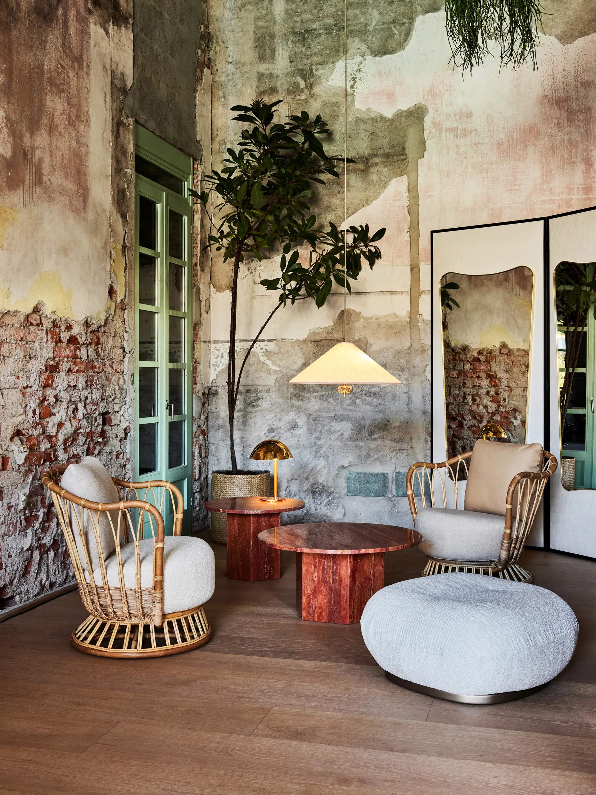 1967 loftslampe, Canvas/Messing GUBI