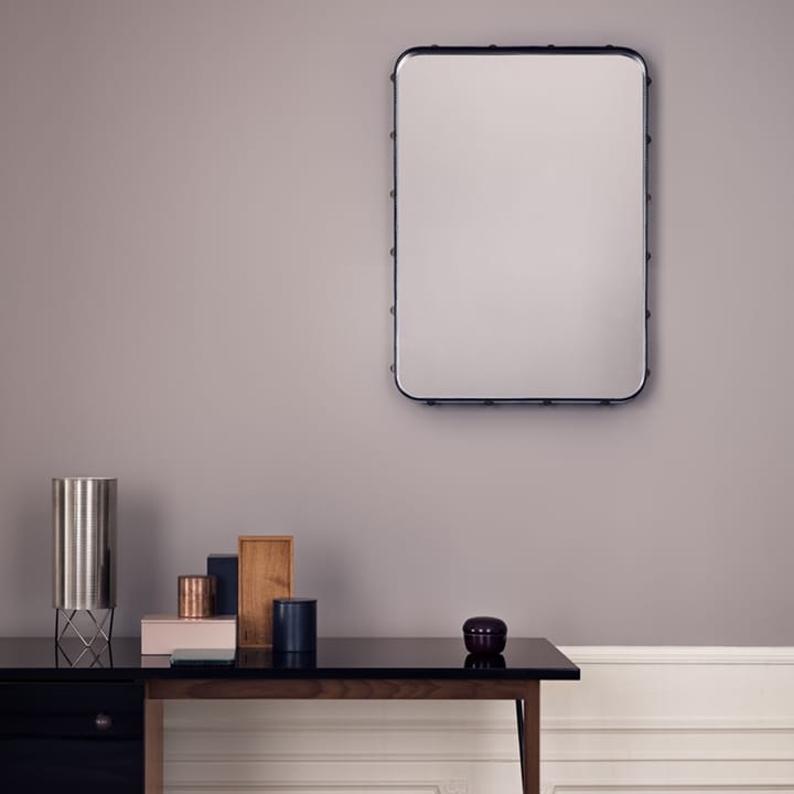 Adnet rektangulært spejl, black, large GUBI