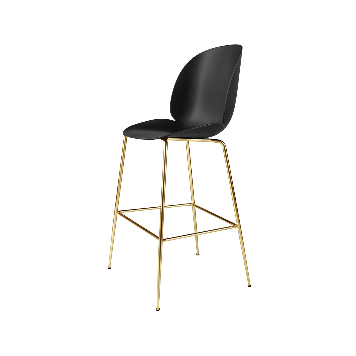 GUBI Beetle barstol høj black, understel i messing | Skandinavisk Design | Barstole | Sort