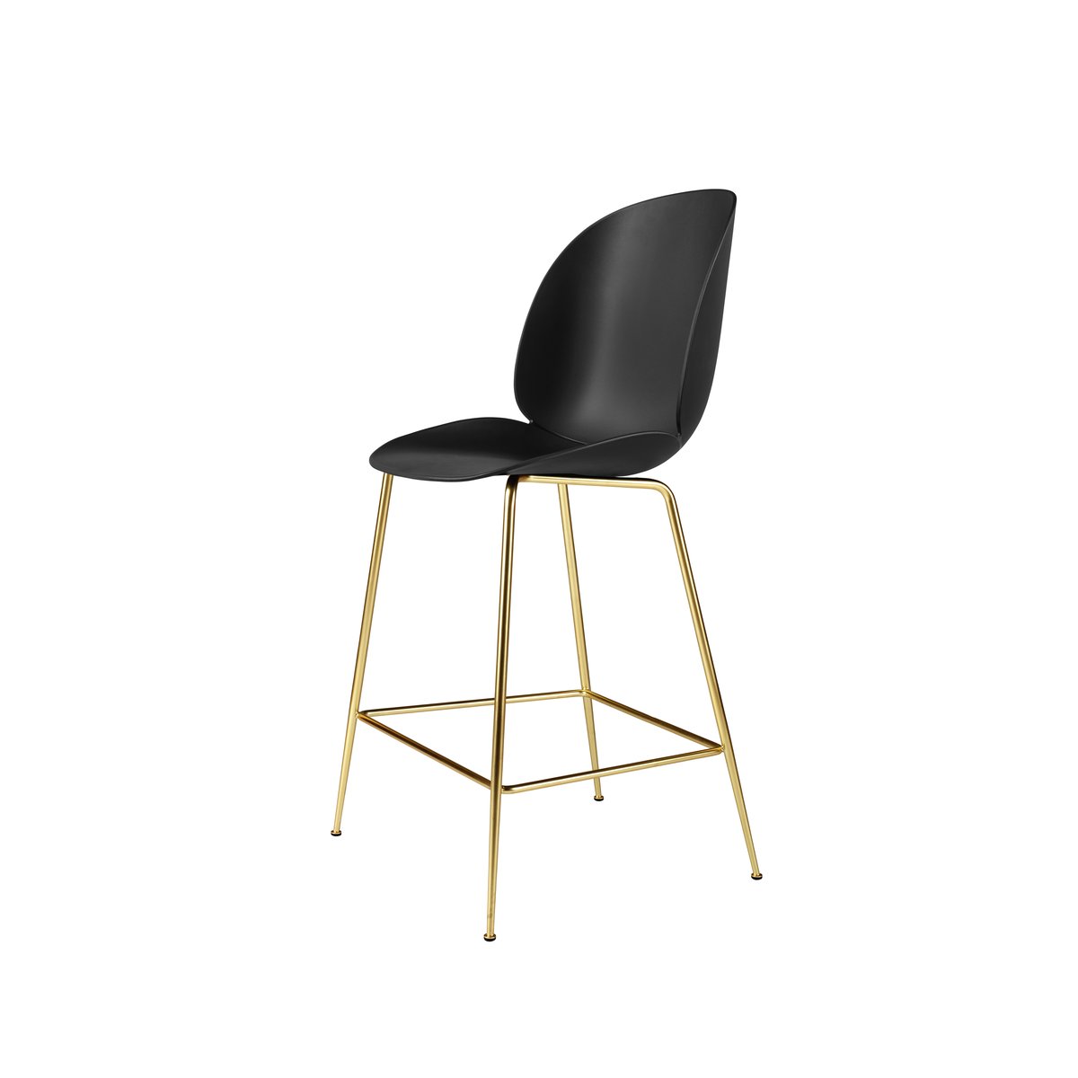 GUBI Beetle barstol lav black, understel i messing | Skandinavisk Design | Barstole | Sort