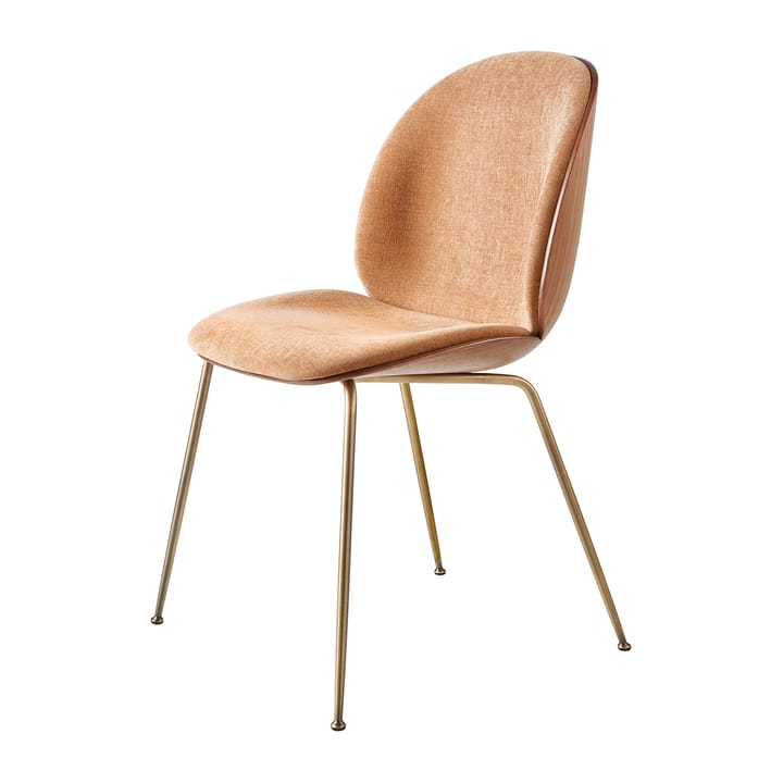 Beetle betrukket stol valnød - Antik messing/Belsuede 132 - GUBI