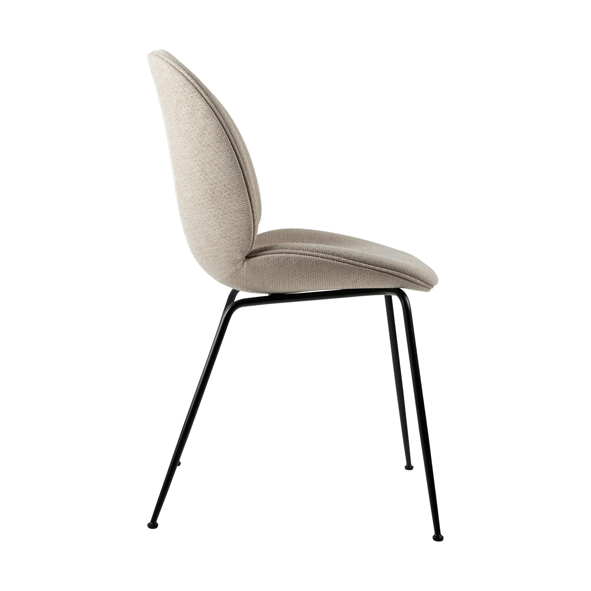 Beetle dining chair fully upholstered conic base, Tempt 61168-black mat GUBI