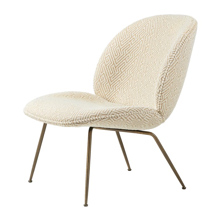 Beetle lounge chair fully upholstered conic base - Dora bouclé 0002-antique brass - GUBI