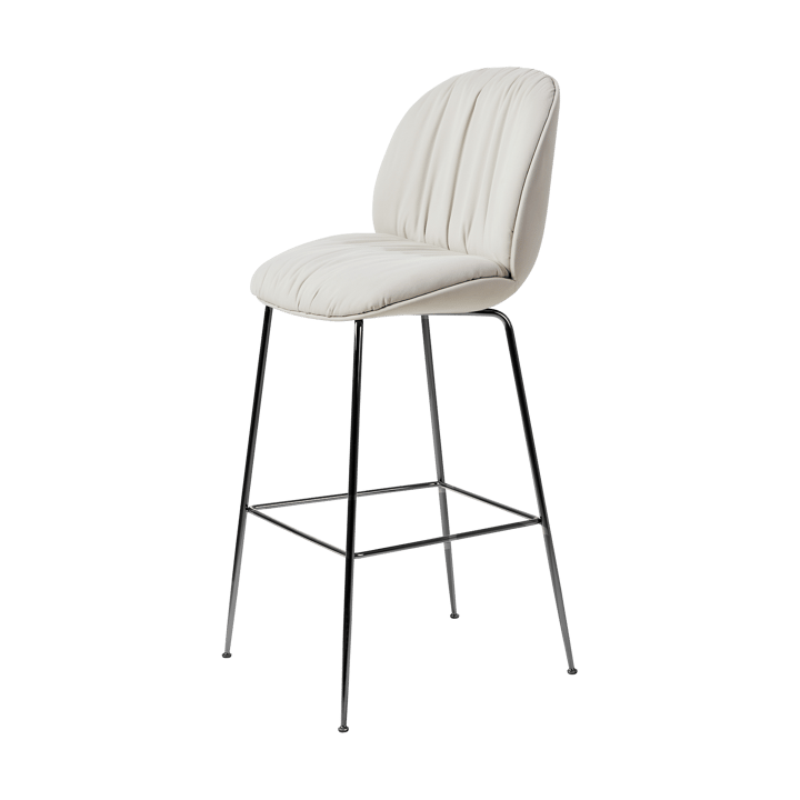 Beetle Soft barstol 75 cm helbetrukket - Reales Gubi 001-sort krom - GUBI