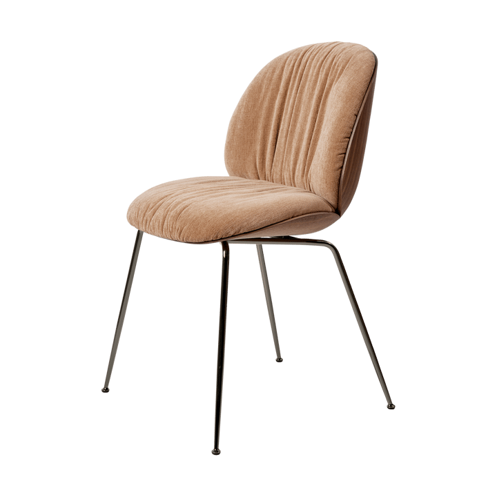 Beetle Soft stol forsidebetrukket - Belsuede Dedar 132-mattlakeret valnød-sort krom - GUBI