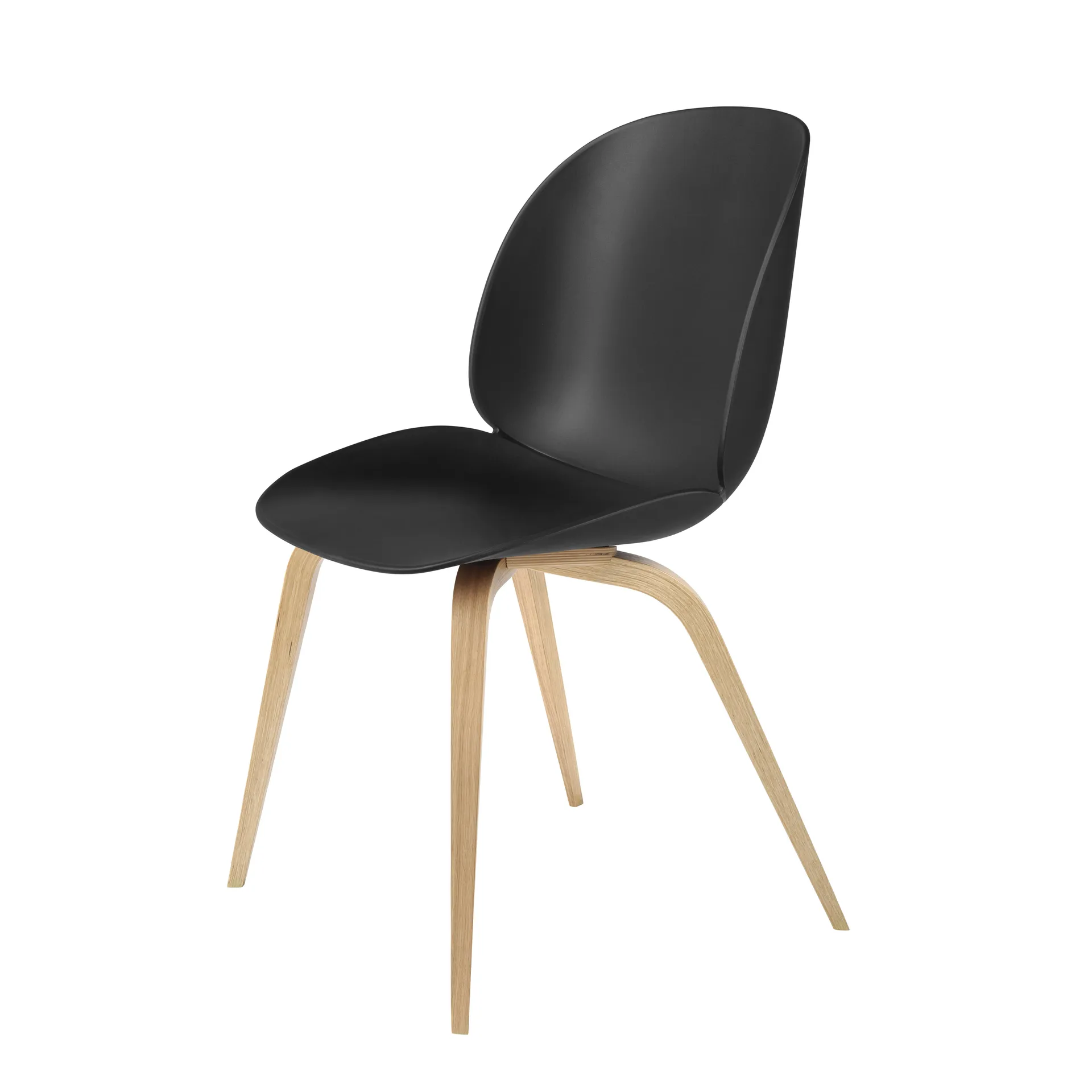 Beetle stol plast egeben, sort GUBI