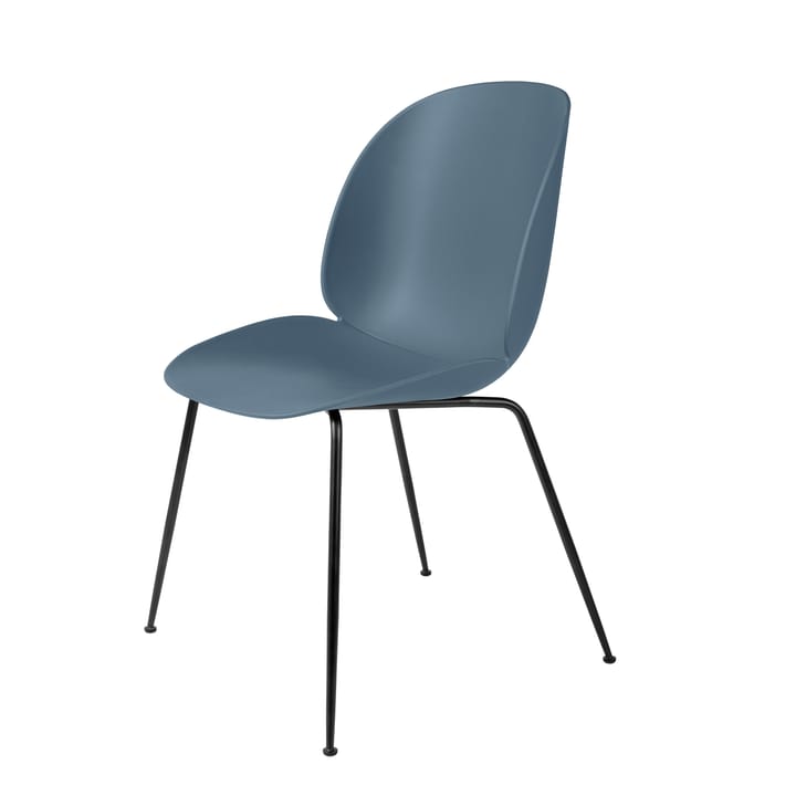Beetle stol plast sorte ben - blue grey - Gubi