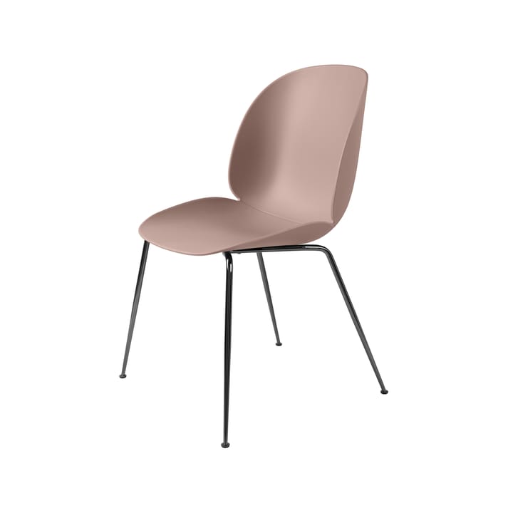 Beetle stol - sweet pink, sort forkromet stålstel - GUBI