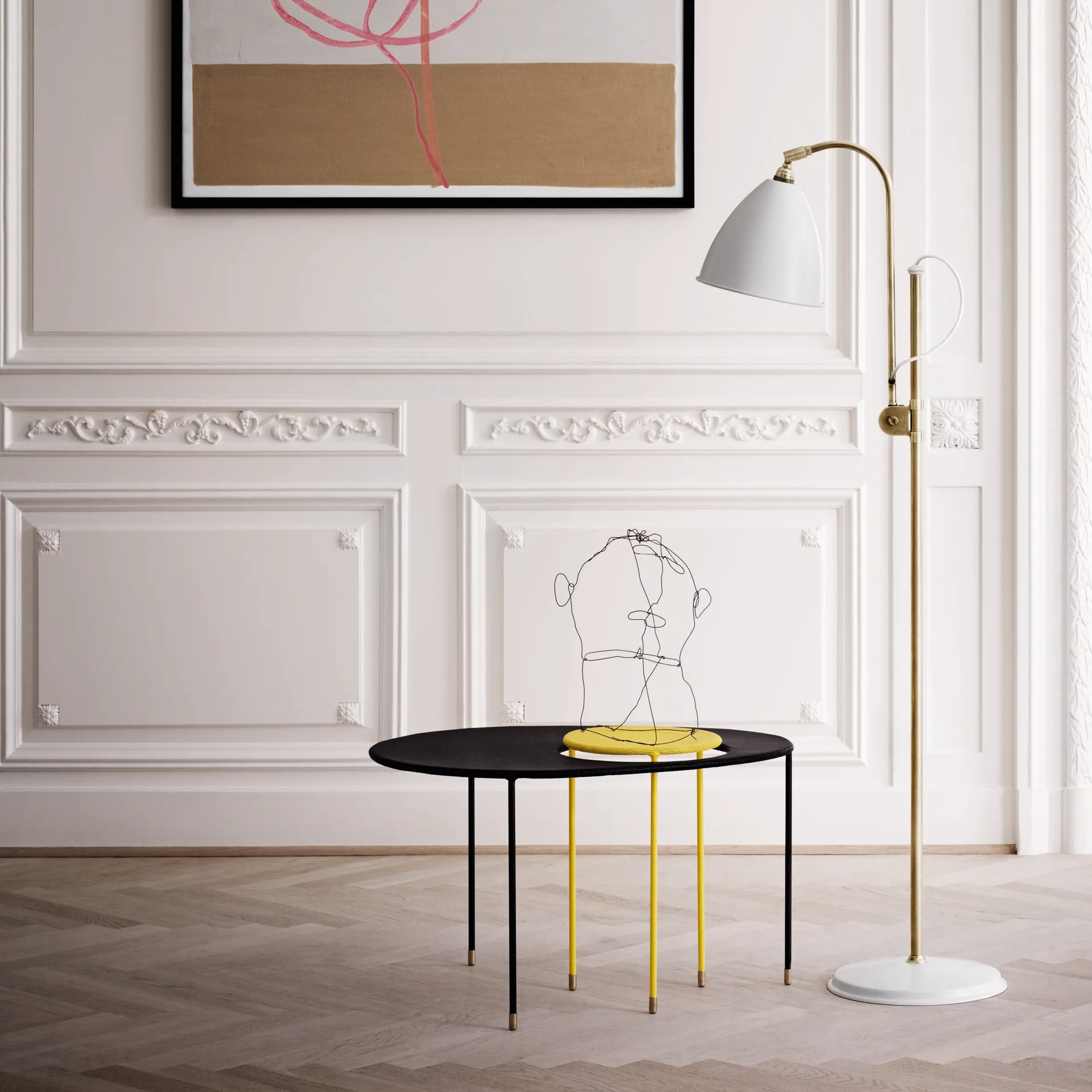 Bestlite BL3M gulvlampe, mat hvid-messing GUBI