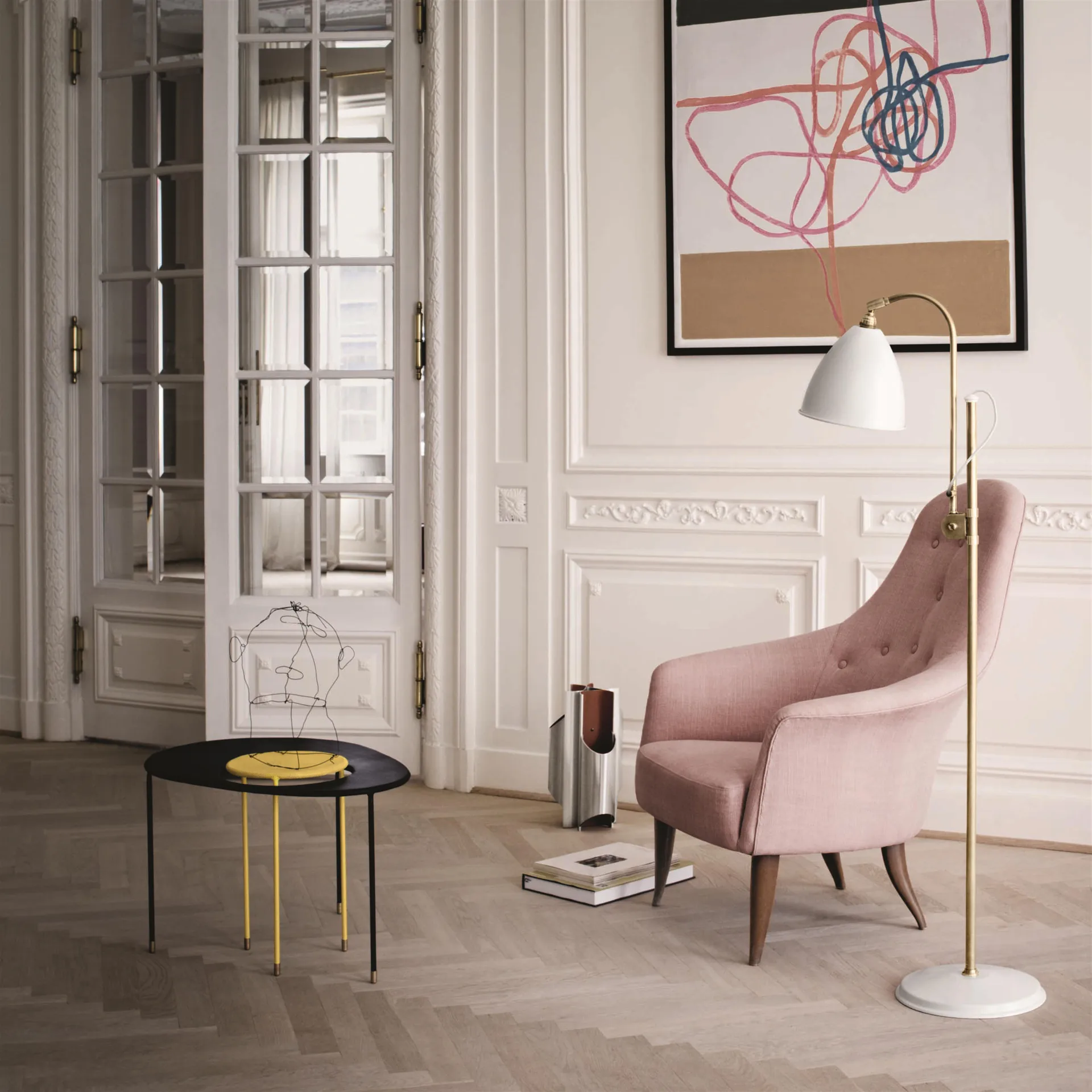 Bestlite BL3M gulvlampe, mat hvid-messing GUBI