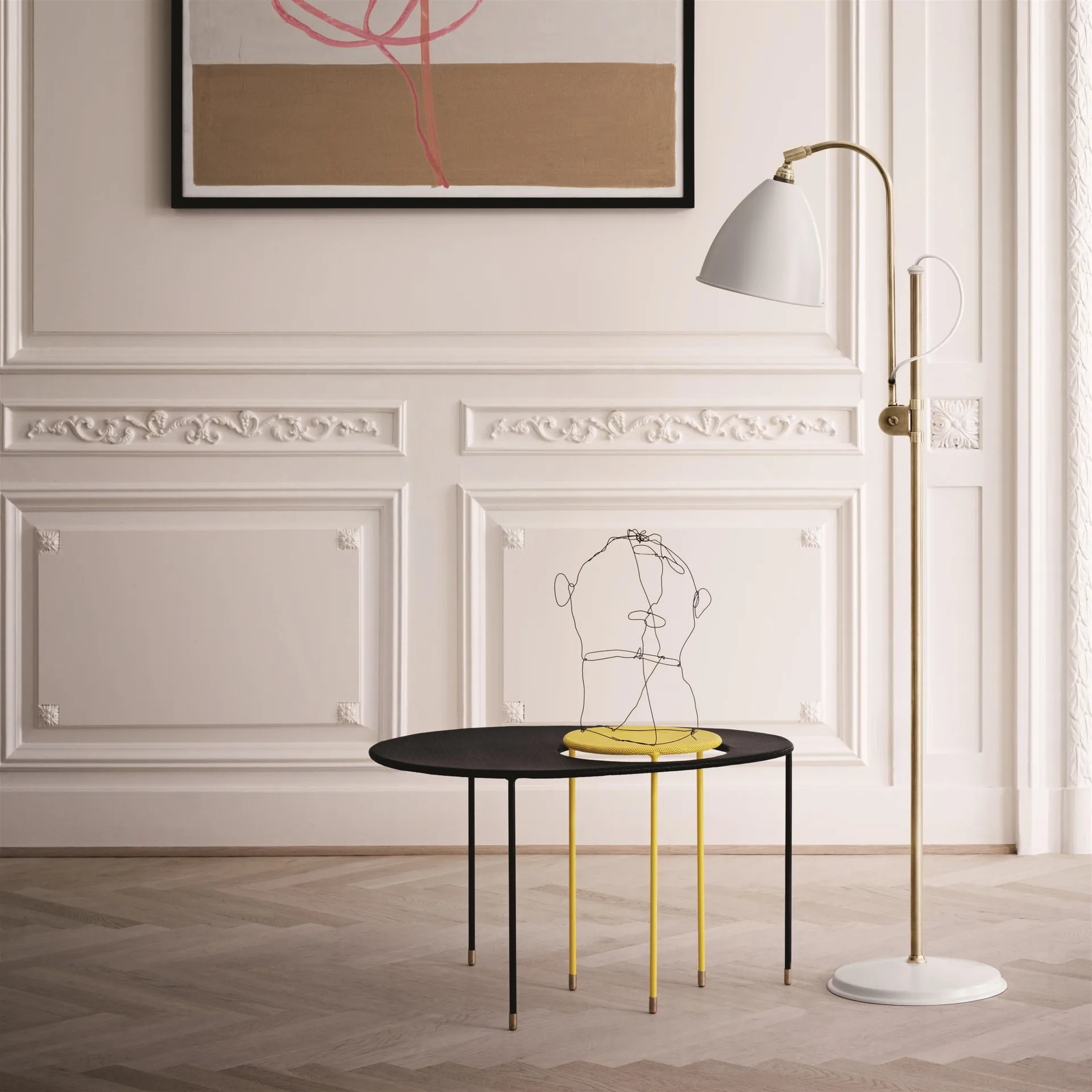 Bestlite BL3M gulvlampe, mat hvid-messing GUBI