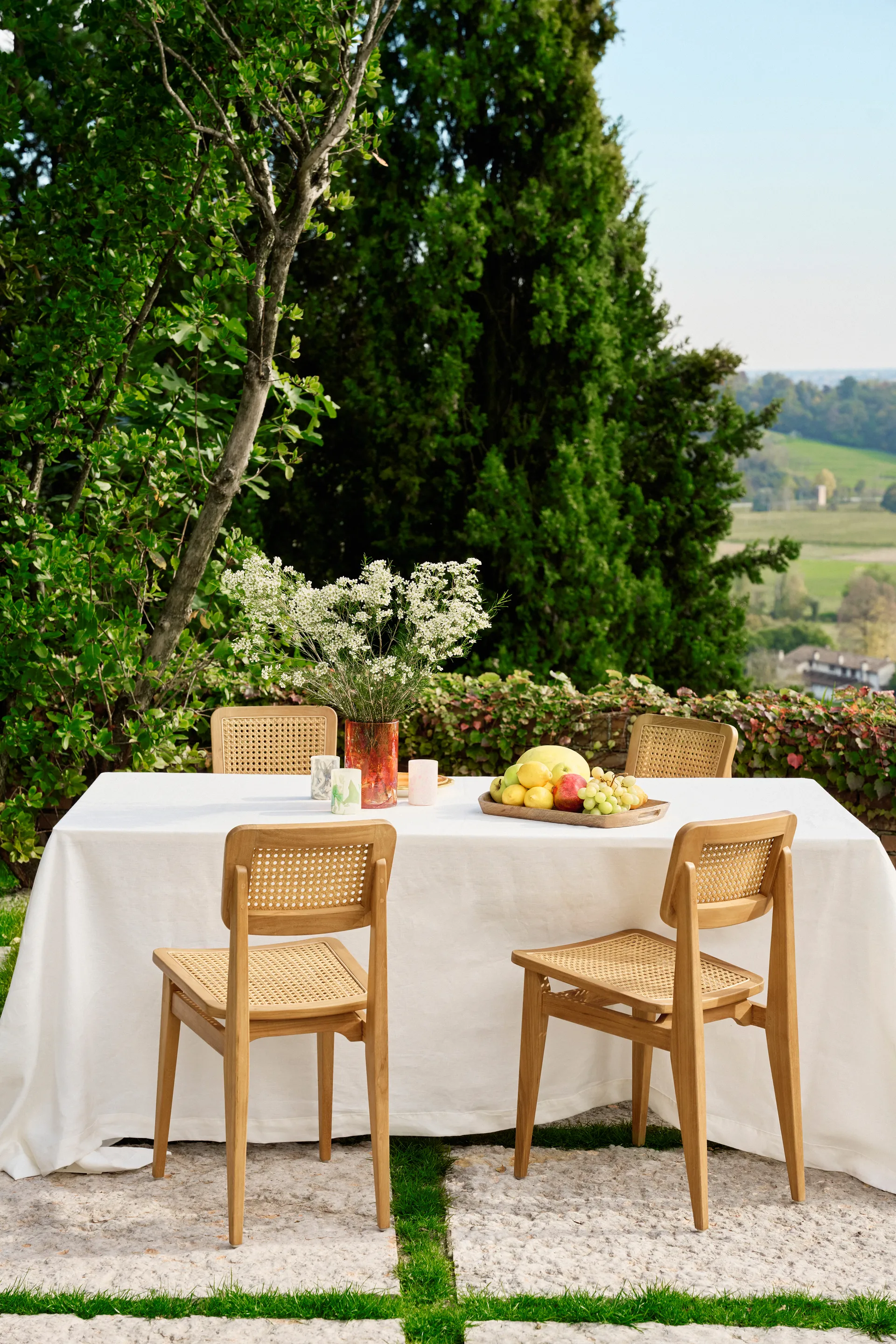 C-chair Outdoor stol, All french cane-natural teak GUBI