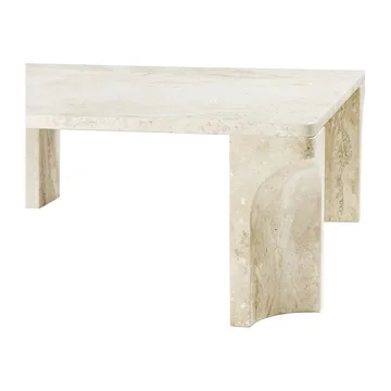 Doric sofabord 80x80 cm - Neutral white/Travertine - GUBI
