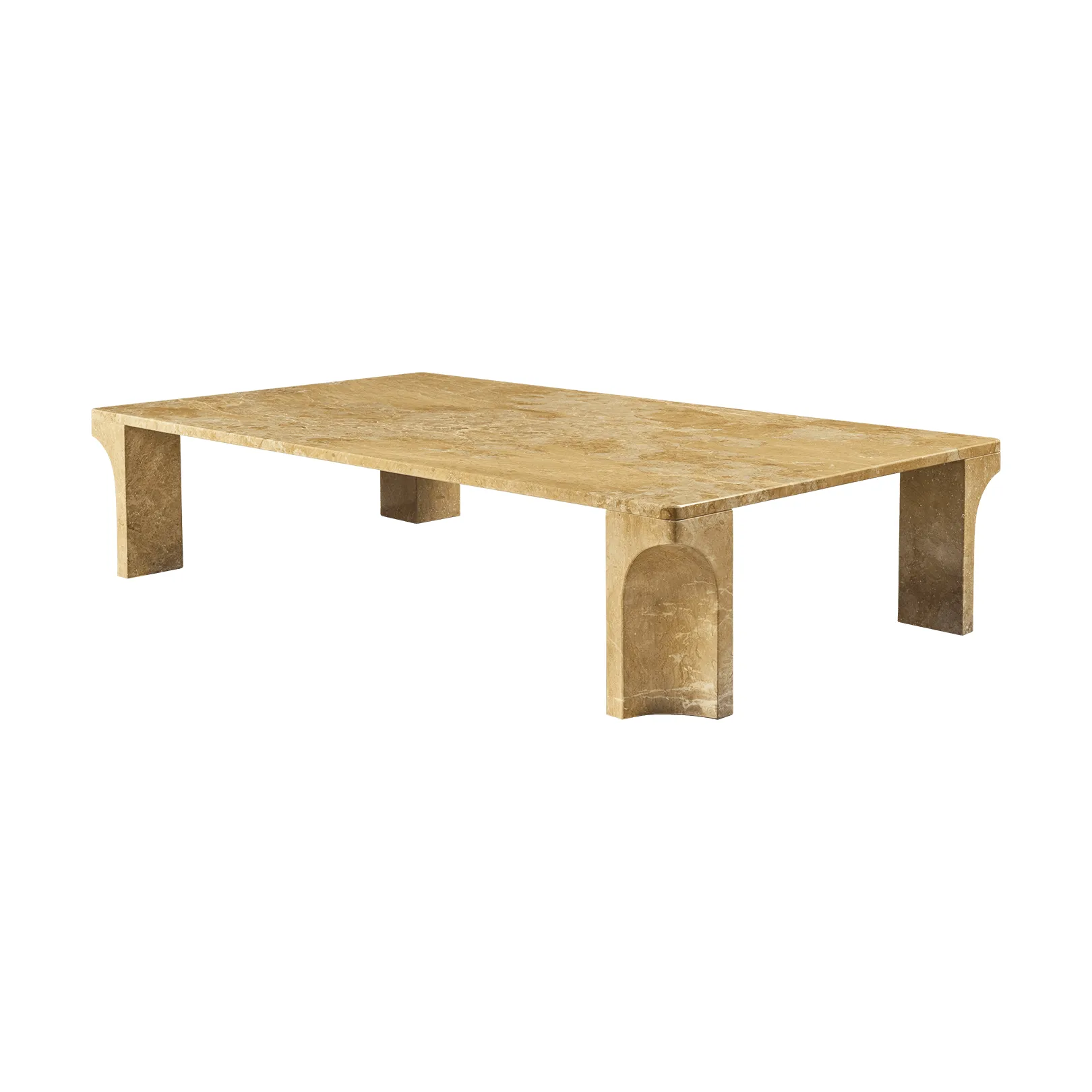 Doric sofabord, Honey Amber marmor, 140x80 cm GUBI