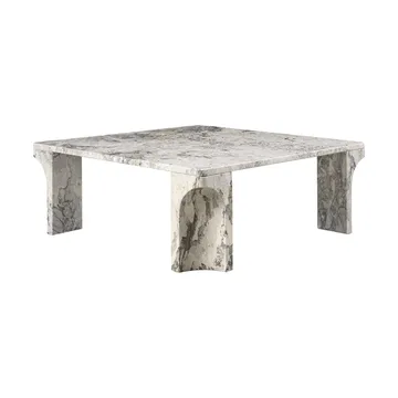 Doric sofabord - Stormy Gray marmor, 80x80 cm - GUBI