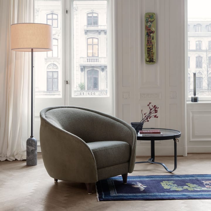Gravity gulvlampe, hvid marmor/canvas GUBI