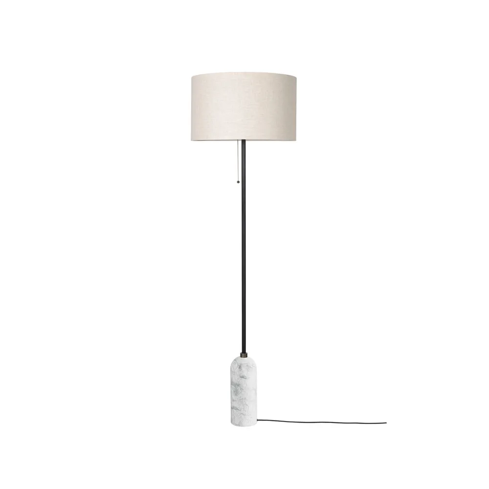 GUBI Gravity gulvlampe hvid marmor/canvas