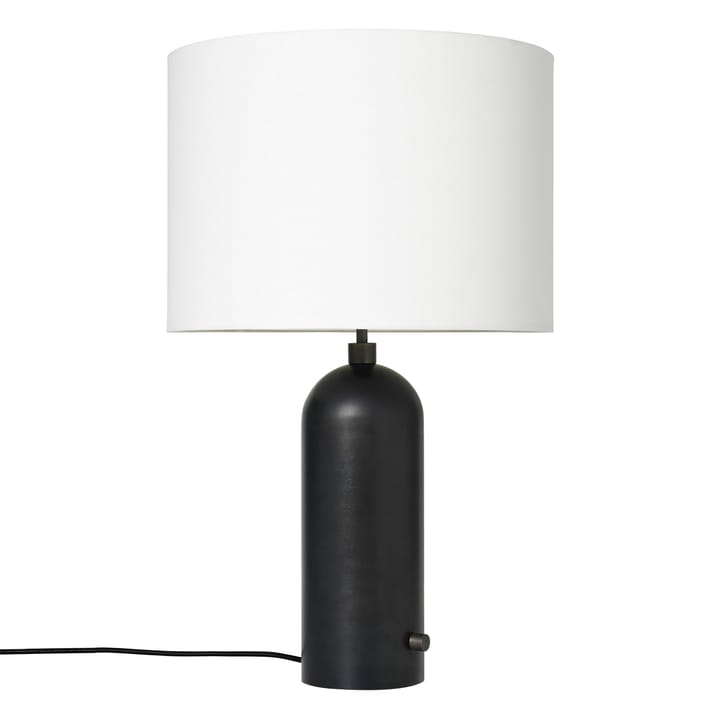 Gravity L bordlampe - blackend steel + hvid skærm  - GUBI