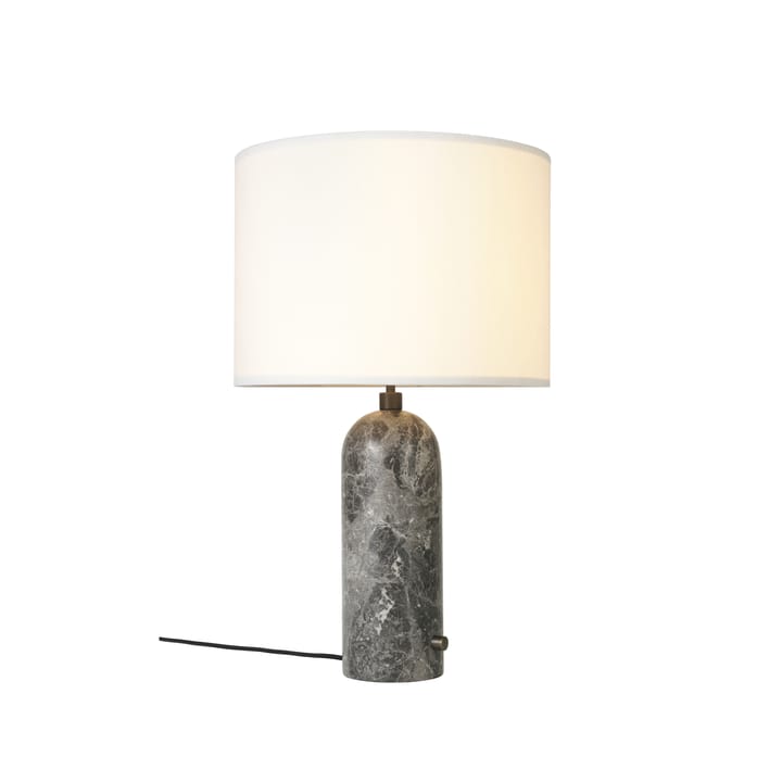 Gravity L bordlampe, grey marble + hvid skærm  GUBI