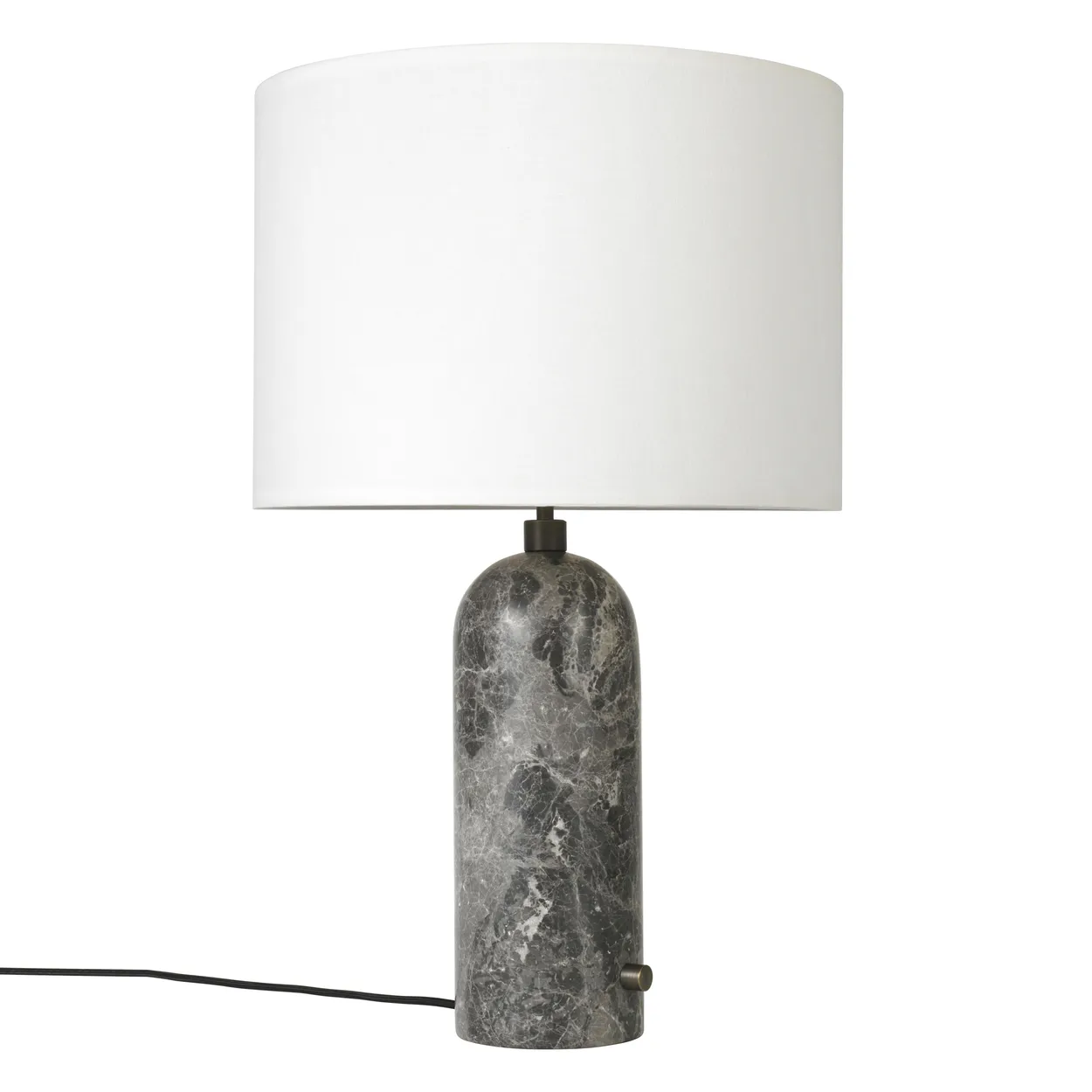 GUBI Gravity L bordlampe grey marble + hvid skærm