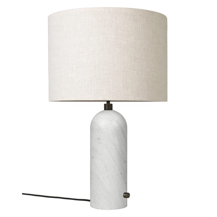 Gravity L bordlampe - Hvid marmor/Canvas - GUBI