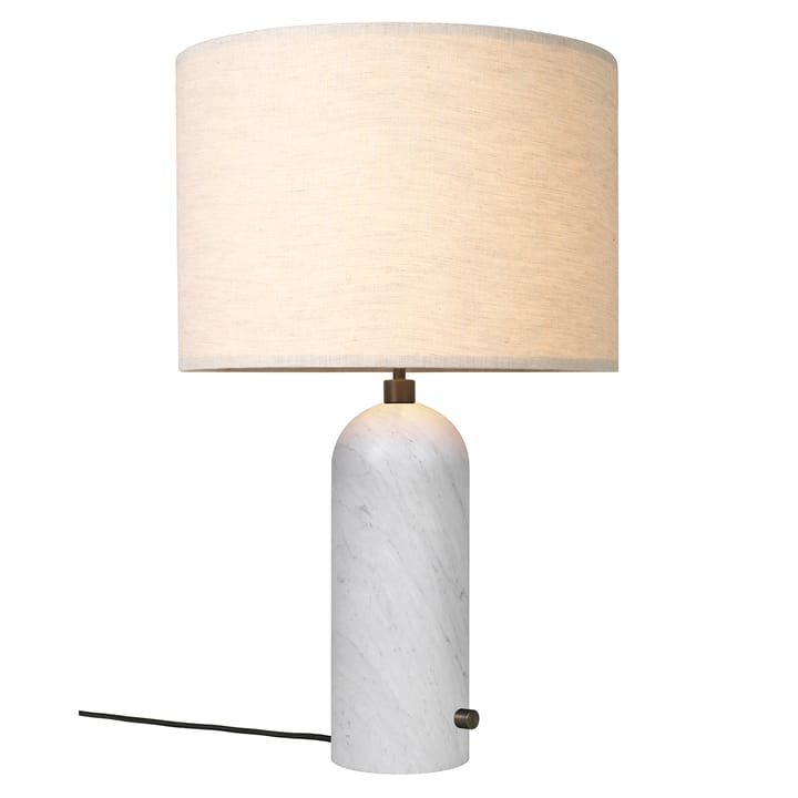 Gravity L bordlampe, Hvid marmor/Canvas GUBI