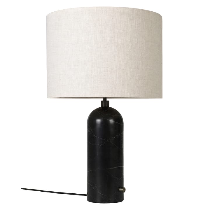 Gravity L bordlampe - Sort marmor/Canvas - GUBI