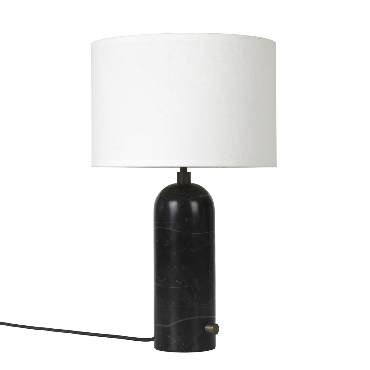 GUBI Gravity S bordlampe black marble + hvid skærm | Skandinavisk Design | Bordlamper | Sort