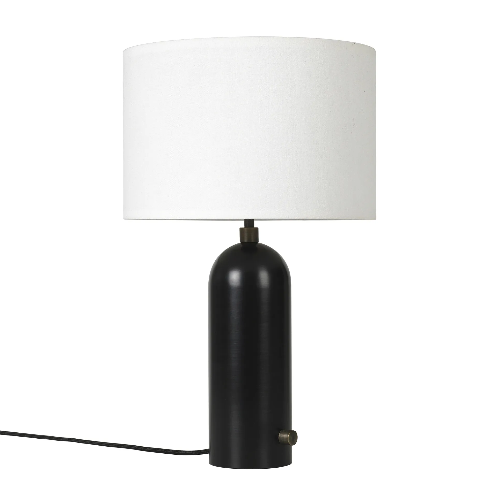 Gravity S bordlampe, blackend steel + hvid skærm GUBI