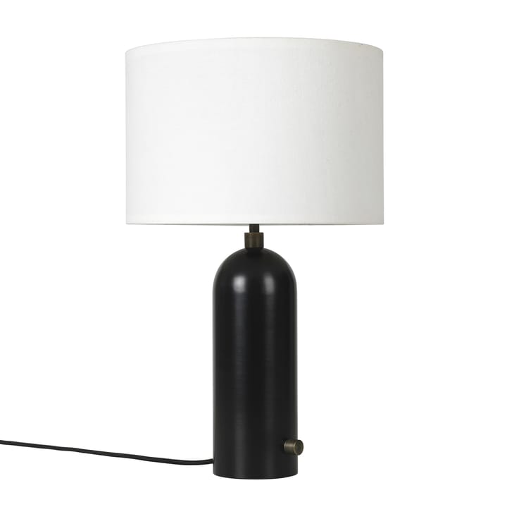 Gravity S bordlampe - blackend steel + hvid skærm - GUBI