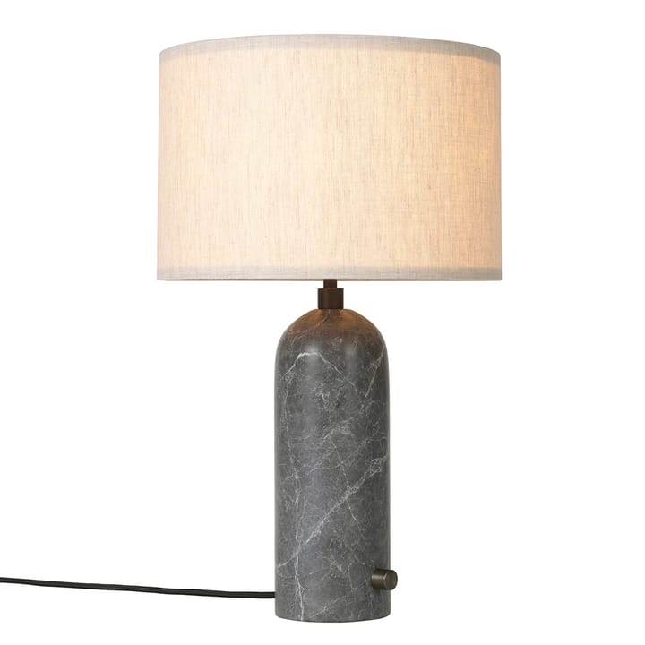 Gravity S bordlampe, Grå marmor/Canvas GUBI