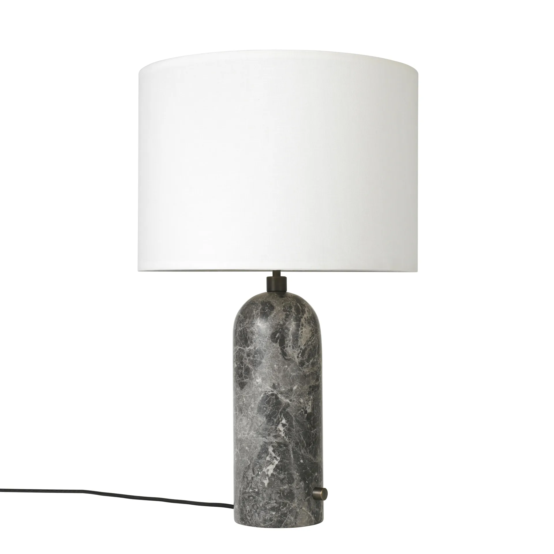Gravity S bordlampe, grey marble + hvid skærm  GUBI