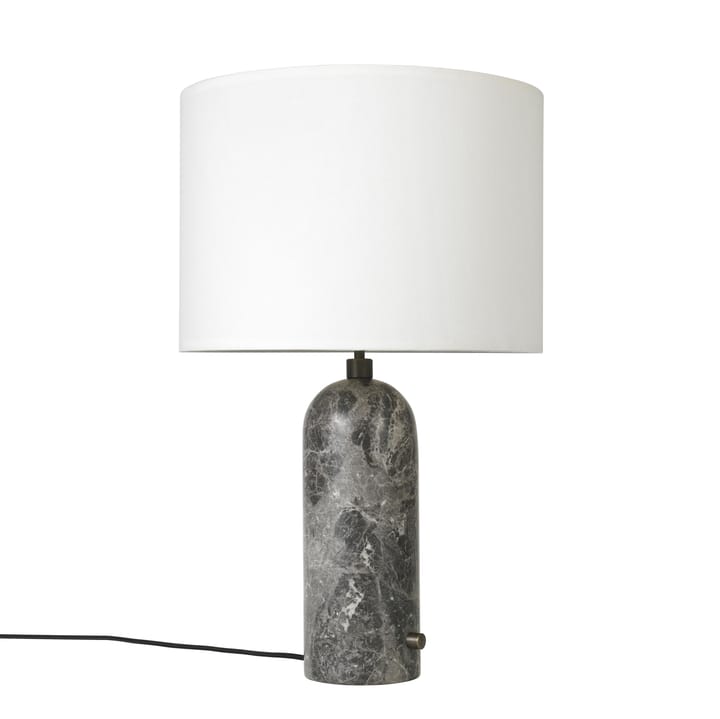 Gravity S bordlampe - grey marble + hvid skærm  - GUBI