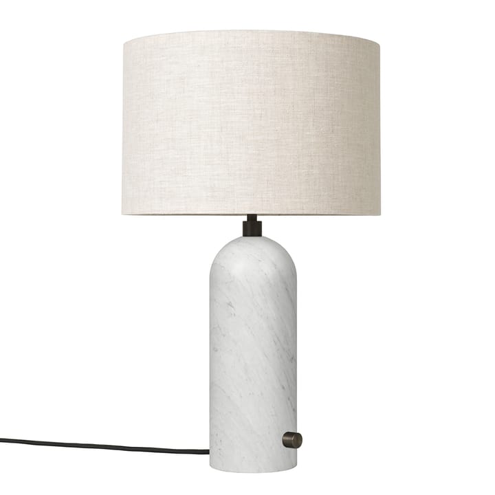 Gravity S bordlampe - Hvid marmor/Canvas - GUBI