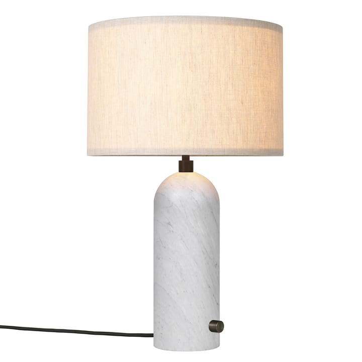 Gravity S bordlampe, Hvid marmor/Canvas GUBI