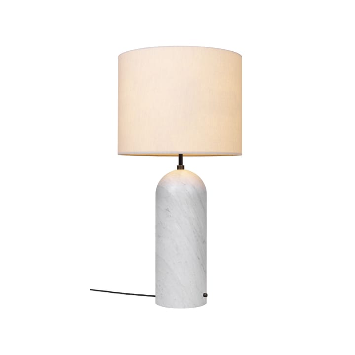 Gravity XL gulvlampe, hvid marmor/canvas, low GUBI