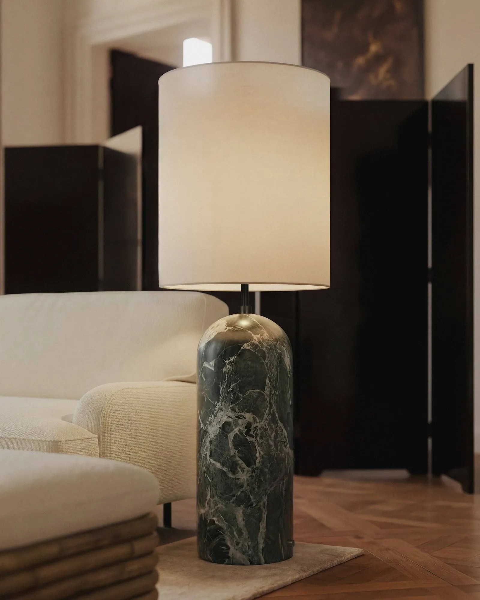 Gravity XL gulvlampe, Maroon marble-white GUBI