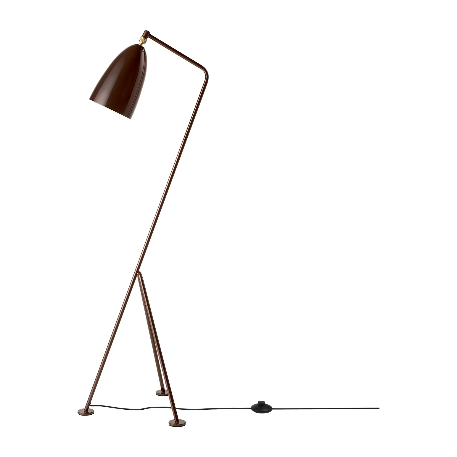 Græshoppe gulvlampe blank, Walnut brown GUBI