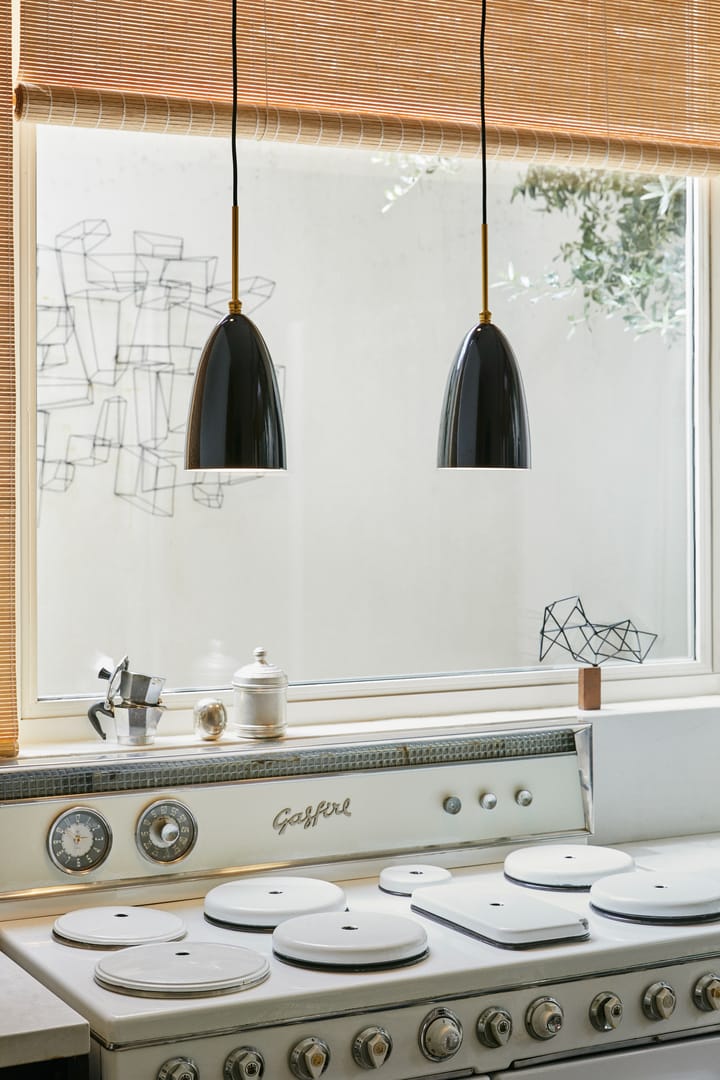Græshoppe loftslampe blank, Black/Brass GUBI