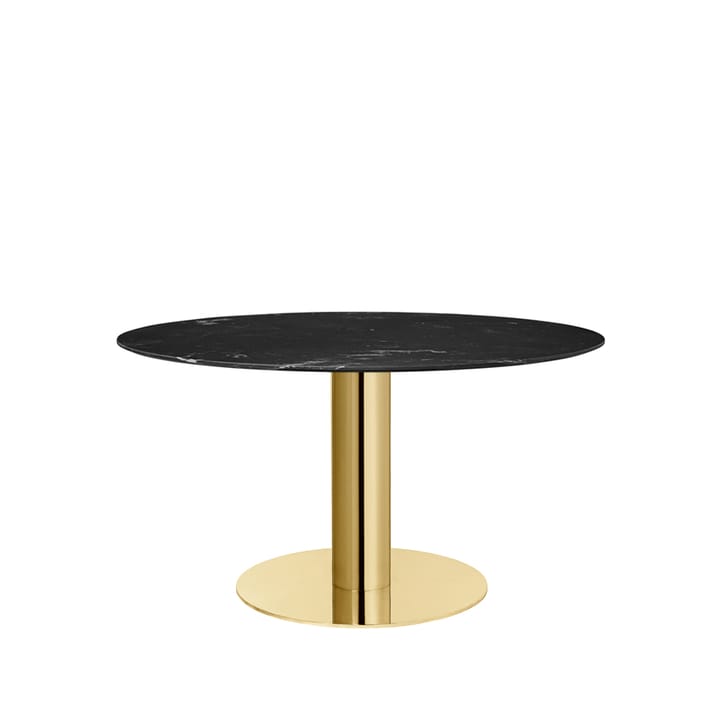 Gubi 2.0 spisebord - marble black, Ø130, messingstel - GUBI