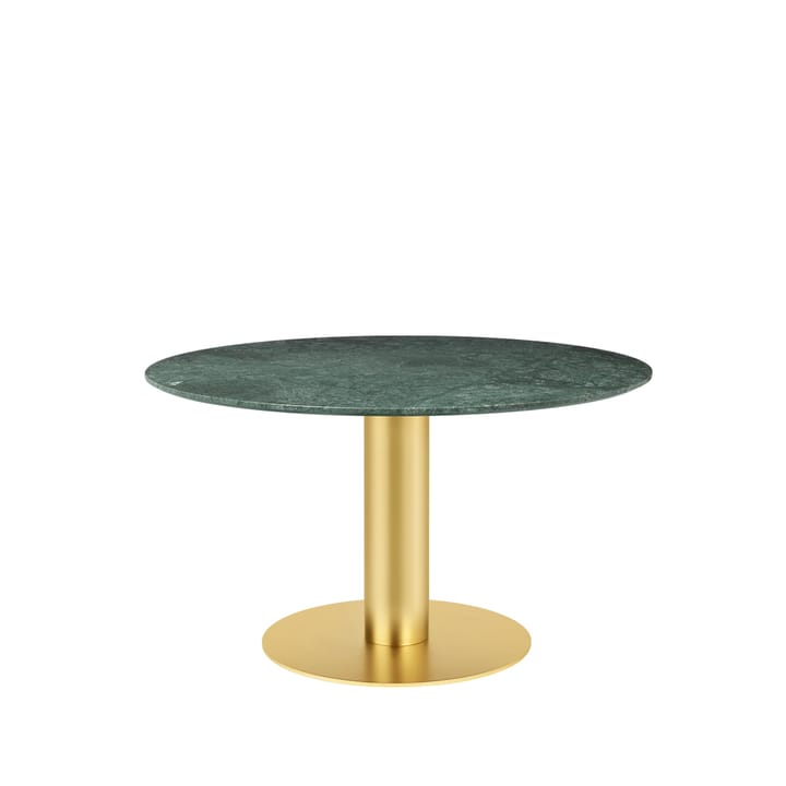 Gubi 2.0 spisebord - marble green, Ø130, messingstel - GUBI